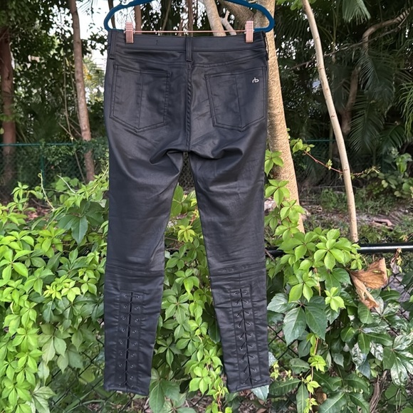 Rag & Bone skinny jeans, back ankle lace up, wax denim, size 28 - Picture 3 of 7